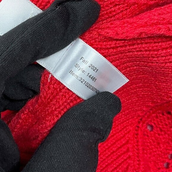 Marine Layer Robin Crop Cardigan Bubblegum Vermillion Size S Pink Red V Neck - Picture 8 of 9